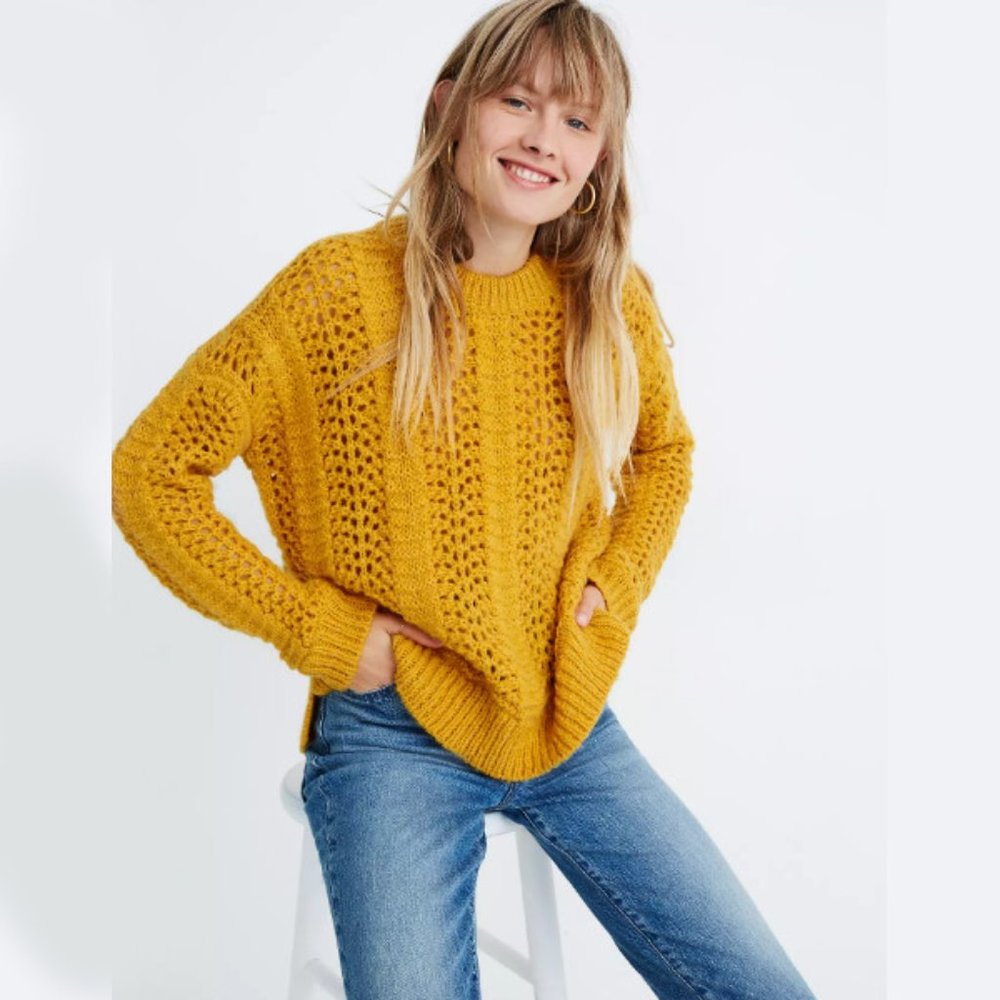 Madewell Windemere Alpaca Blend Pointelle Sweater